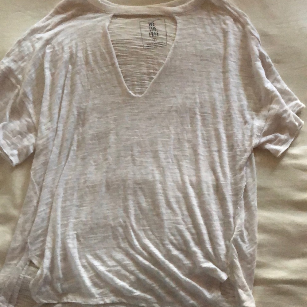 Free people white tee shirt